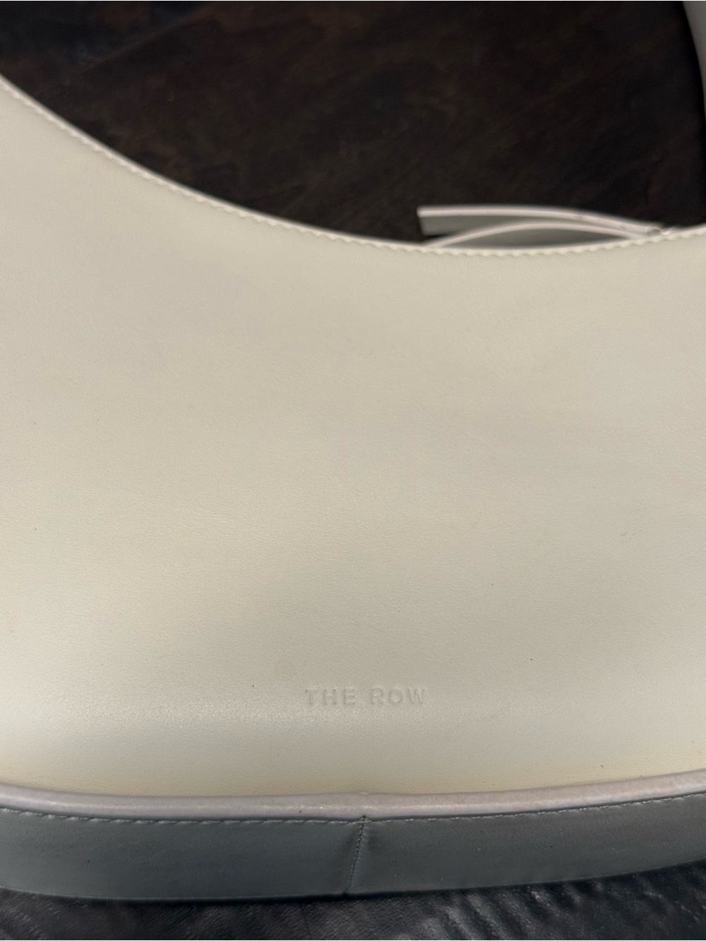 The Row Cream Leather Crescent Shoulder Bag - Picture 3 of 5